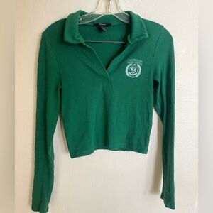 Montauk Logo Green Long Sleeve Top